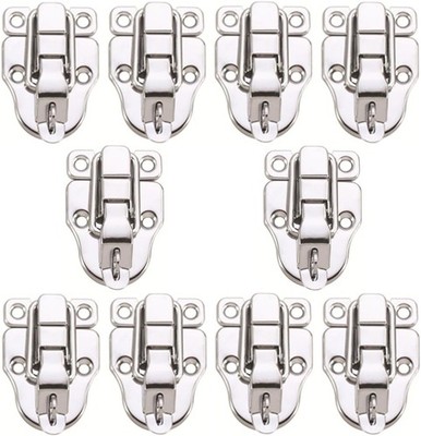 10 Pack Metal Duckbilled Box Hasp Lock Toggle Latch Catch Silver