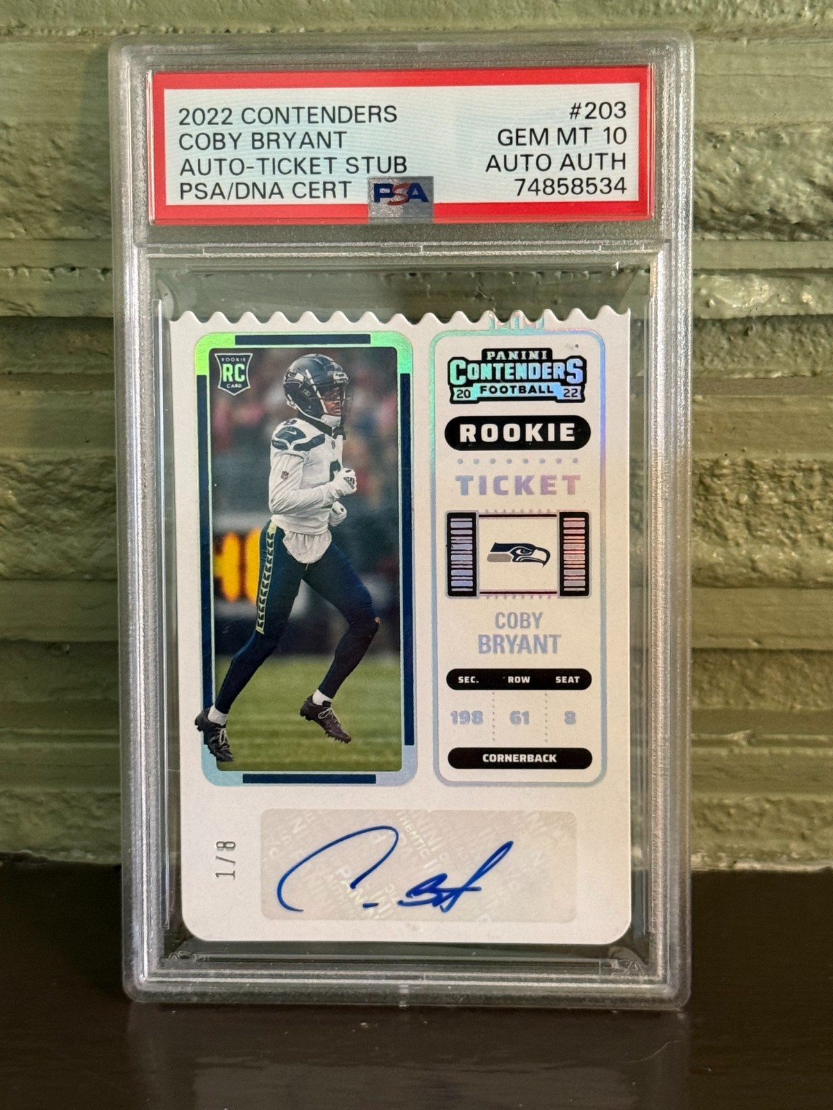 Coby Bryant Panini Contenders #203 Autograph-Ticket Stub