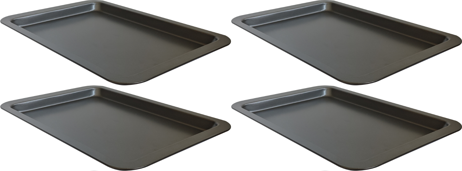4x basiks Non-Stick Baking Cooking Oven Roasting Dish Tray Sheet Loaf Tin - 32cm