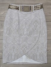 Etcetera Skirt Women's Size 4 Gold/White/Cream Swirl Paisley Suit