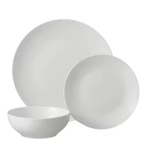 12 Piece Stoneware Dinnerware Set Dishwasher Microwave Safe Elegant Dining Set