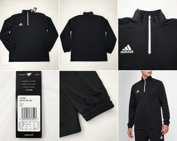 Adidas Entrada 22 Herren Trainingstop Schwarz Weiß 1/4 Zip H57544 XL Neu-image