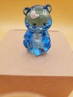 Fenton art glass bear, Handpainted and signed.