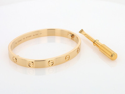 Cartier Love 6.1mm 18k Bracelet, Size 16