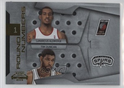 2009 Playoff Contenders Round Numbers Gold LaMarcus Aldridge Tim Duncan HOF 0ba6