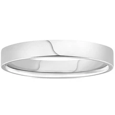 Flat High Polished 3MM Wedding Band 950 Platinum