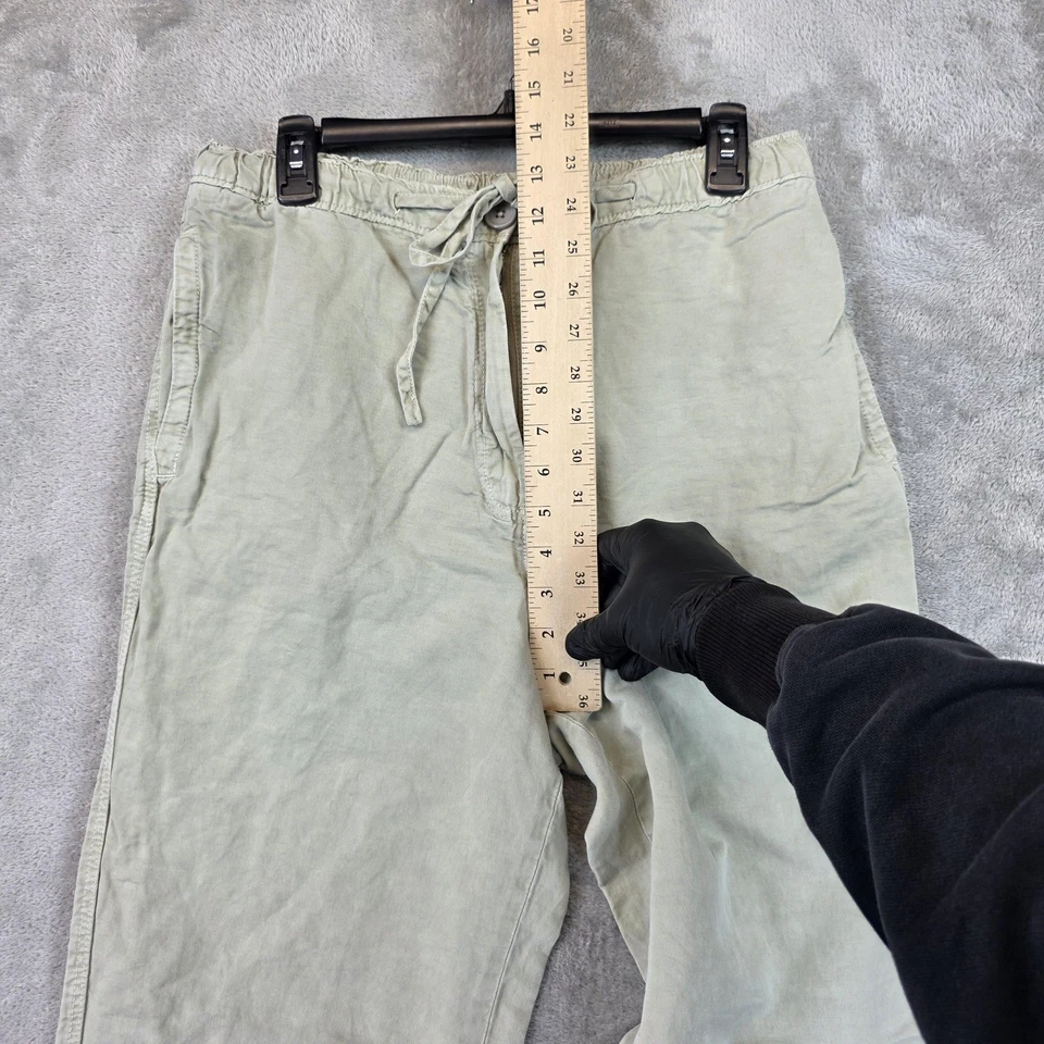 Zara Pants Mens Large Sage Green Linen Blend Drawstring Elastic Waist Jogger - Image 3 of 4
