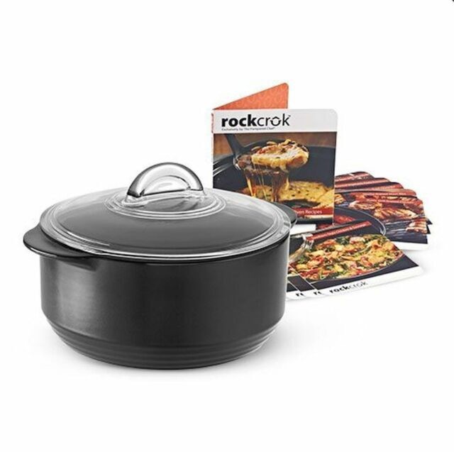 Pampered Chef Rockcrok Everyday Pan 2.5 Qt - Rock Crock with Glass Lid ...