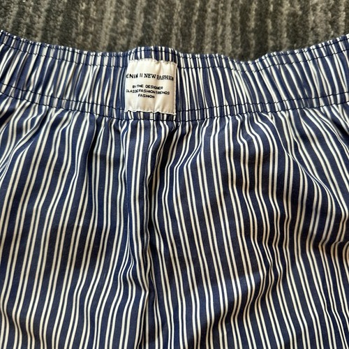 Lounge Shorts Womens M Blue White Stripe Elastic Waist Casual Sleep Boxers SHEIN - Picture 2 of 9