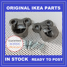 Ikea PAX wardrobe brackets & screws for KOMPLEMENT hanging rail 130627 grey x2