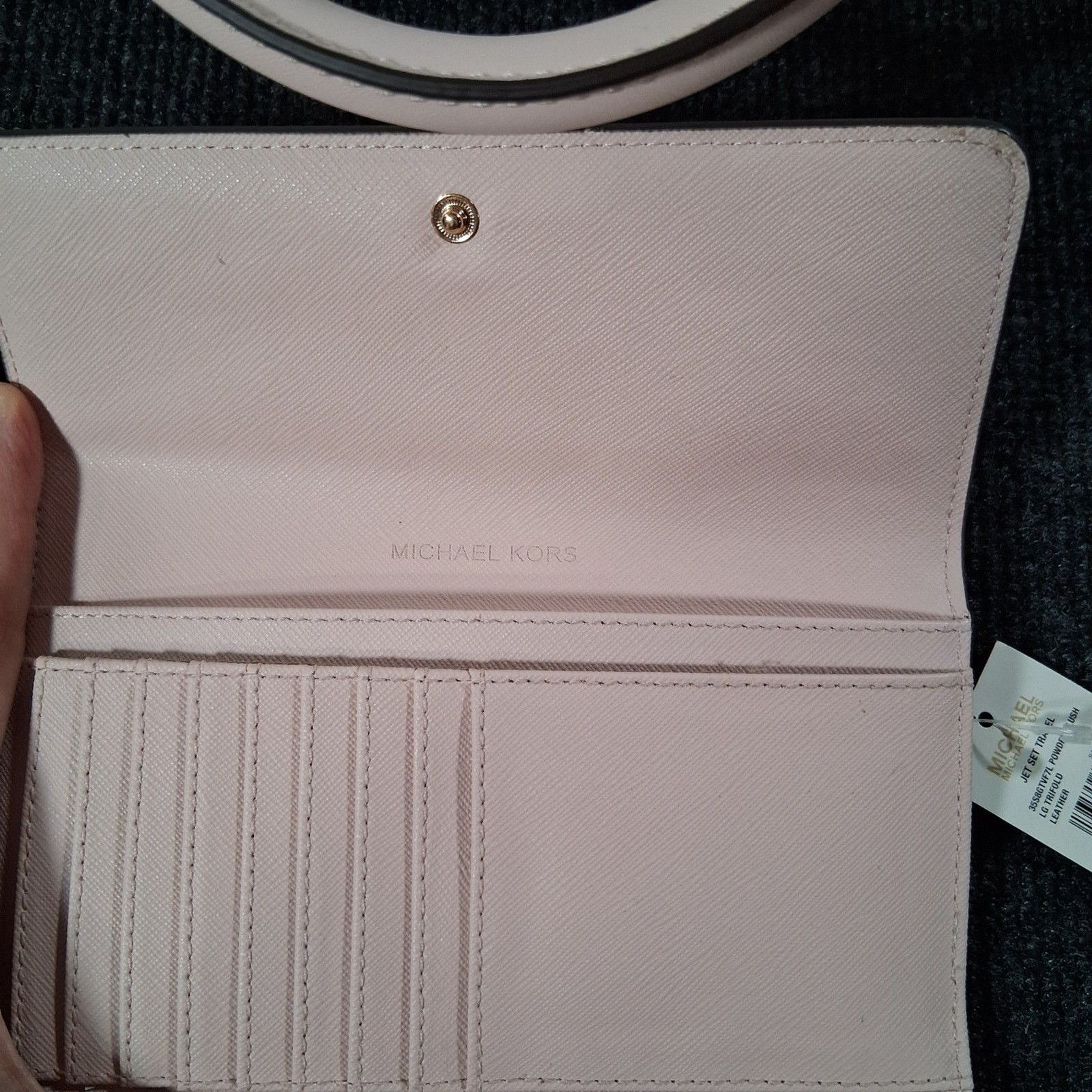 Michael Kors Sheila Satchel Crossbody & Jet Set Wallet Powder Blush NWT 4