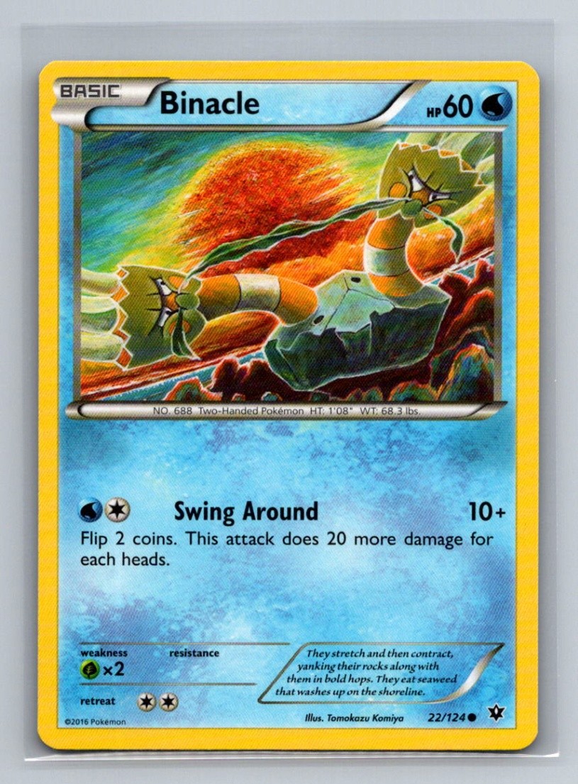 Binacle Normal Common XY - Fates Collide FCO Water 22/124 Pokemon Card TCG
