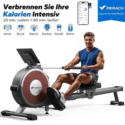 MERACH Q1S Magnetisches Rudergerät Bluetooth 16 Widerstandsstufen für Zuhause DE