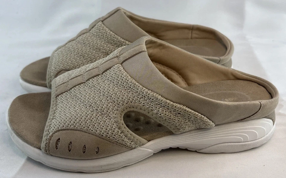 Женские удобные сандалии-шлепанцы Easy Spirit Traciee без шнуровки желтовато-коричневые размер 8,5 WW - Изображение 3 из 4