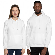White Hoodie Unisex - Soft 100 Polyester Casual Wear