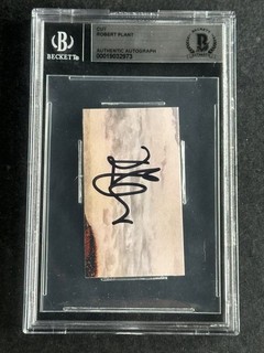 Robert Plant Signed Autographed Cut Led Zeppelin Beckett Slab BAS AUTO