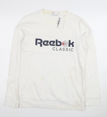 Reebok Classic Herren weiß klein Rundhalsausschnitt Grafik Sweatshirt
