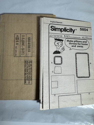 Simplicity Sewing Patterns For Dummies 2002 #5854 Fleece Blankets & Throws Uncut - Picture 5 of 5