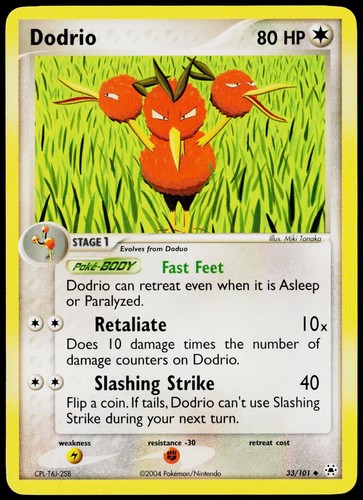 Dodrio 33/101 Uncommon Hidden Legends Pokemon Lightly Played