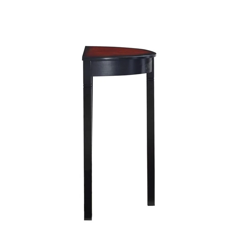 Linon Camden Wood Demi Lune Console Table in Black - Image 4 of 4