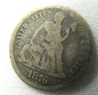 1876-CC Seated Liberty Silver Dime Coin