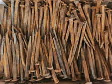 300 Hand Wrought 18th Century Antique Nails, Reclaimed from NH Houses, Rosehead