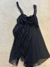 Victoria's Secret Babydoll Sheer Lingerie Black Medium 90s Vintage