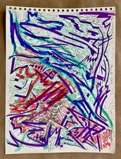 Modern Abstract Painting Graffiti Art Cubism Expressive Raw Original Psychedelic