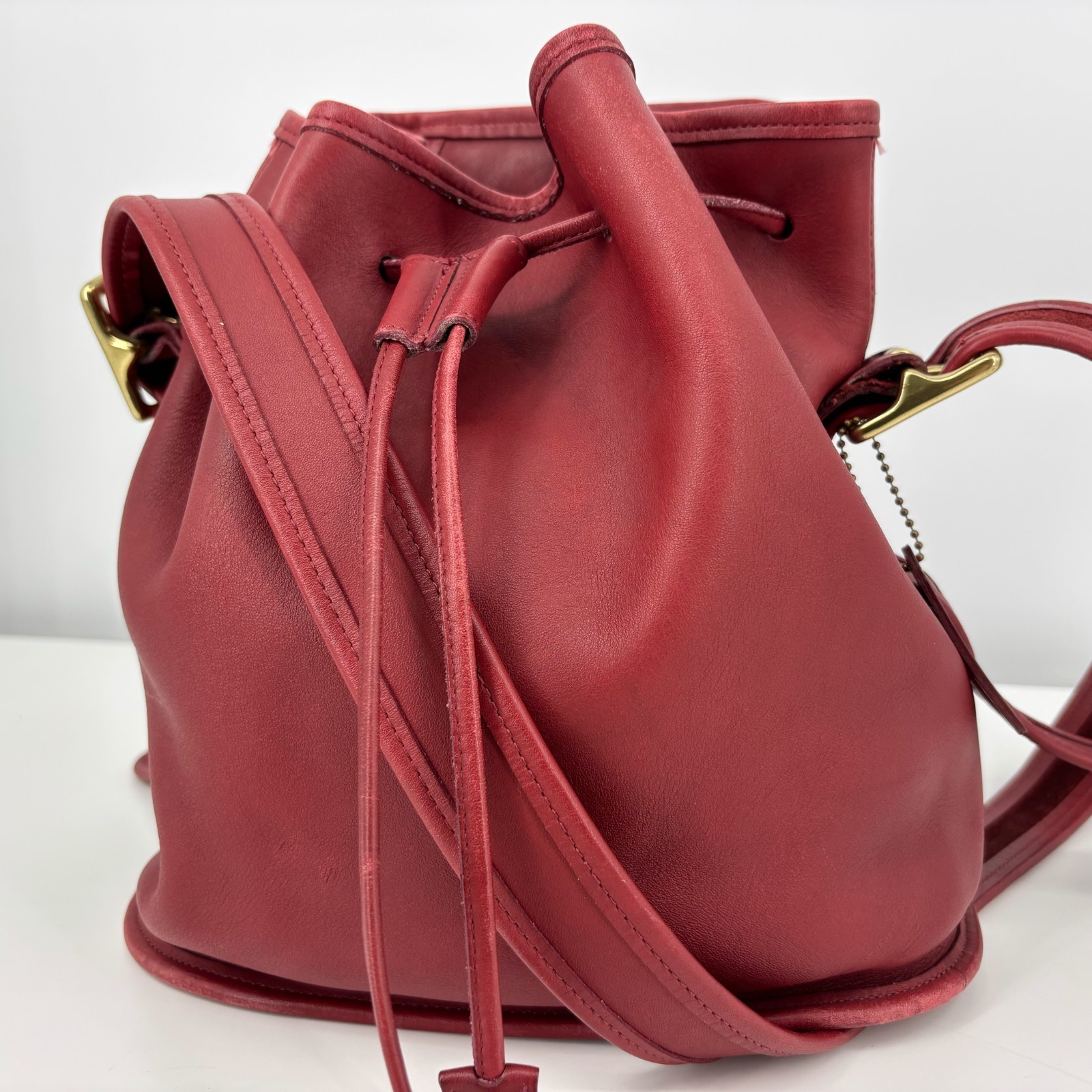 Coach Drawstring Red Lula's Legacy Bag 9952  Vintage USA Authentic From Japan