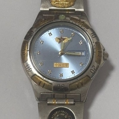 2000 Chinese Airplane Air Force with compass 42mm Man watch 260125