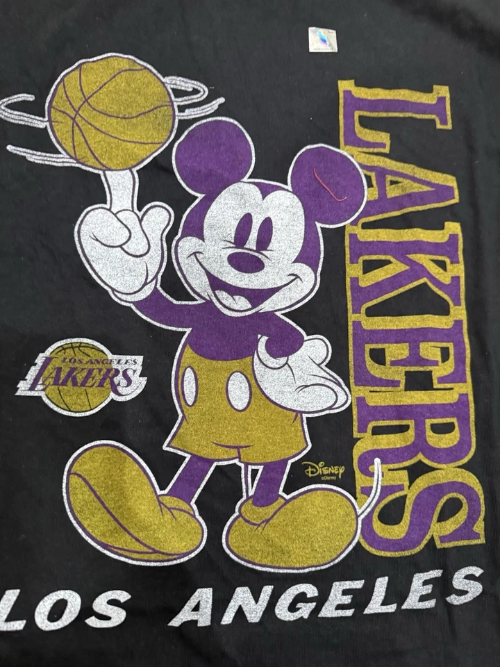 Los Angeles Lakers Junk Food Disney Vintage Mickey Baller T-Shirt NEW M - Image 2 of 3