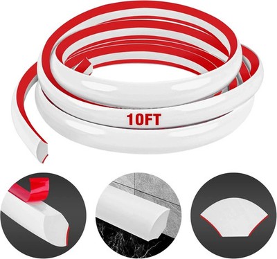 Flexible Quarter Round Molding Self Adhesive (White 10 Ft) Peel & Stick Flexible