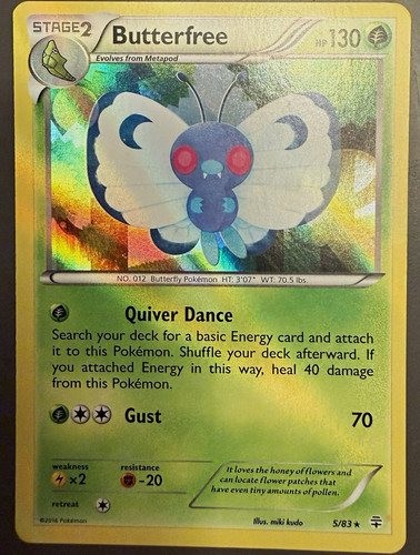 Pokemon TCG Butterfree 5/83 Generations Reverse Holo Holo Rare 130HP EN 2016