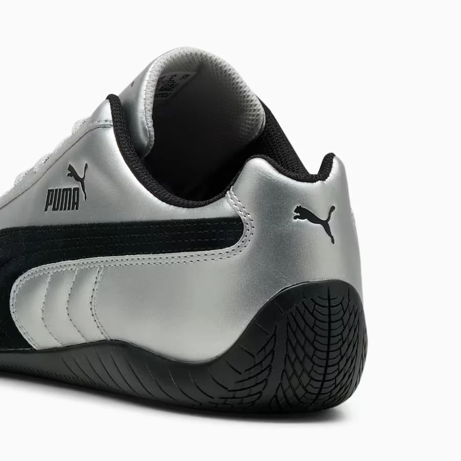 Puma Speedcat Metallic Sneakers IN Argento e Nero Tutte le Taglie Stock Limitato - Immagine 3 di 4