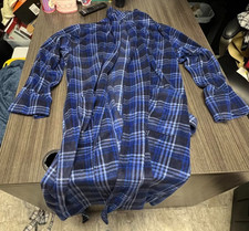 Men's Jockey blue plaid robe - one size