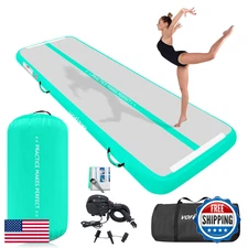 VOFiTNY 10ft Inflatable Gymnastics Tumble Track Mat Air Roller Home/Gym