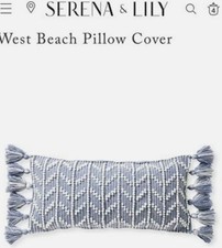 NEW Serena Lily West Beach INDOOR OUTDOOR Pillow Cover Coastal Blue PAIR AVAIL
