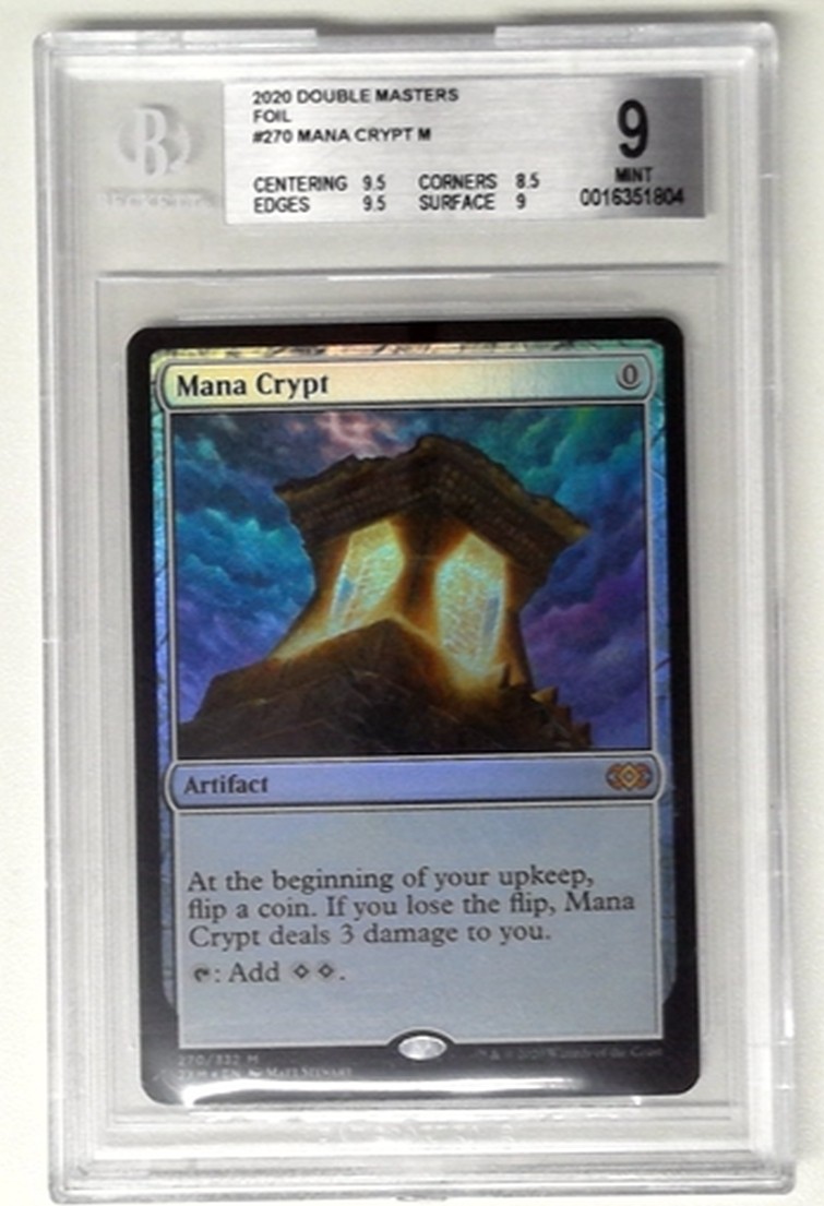 1x  V1665: 2020: Mana Crypt: Foil: 270/332: Double Masters: Beckett: 9: MINT: 00