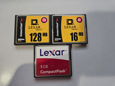 Lot Of 3x Lexar 16MB 128MB 1GB CF Compact Flash Memory Cards