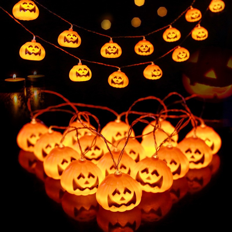 Pumpkin lantern LED string lights for Halloween decor