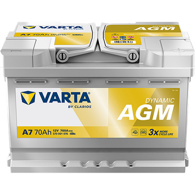 Varta 570901076K262 Varta AGM 12V 70Ah 760A für SAAB SANTANA SEAT SKODA
