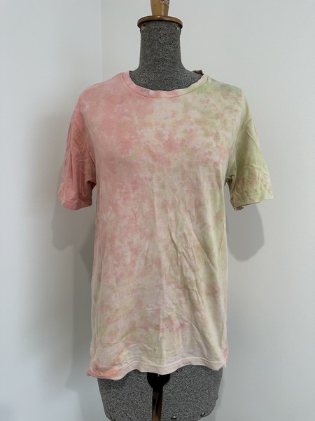 Boho hippie Red Green tie dye T shirt Lorelai Gilmore Festival S