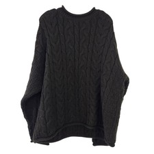 McKennas England Chunky Cable Knit Sweater XL XLARGE Wool Men Rolled Neck
