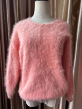 Angora Women Knit Blended Jumper Fluffy Fuzzy Soft Pullover Sweater