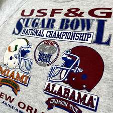 1993 Sugar Bowl Alabama National Champions vs Miami Sweatshirt XXXL