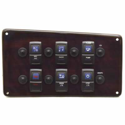 Smoker Craft Boat Dash Switch Panel 68258 | Lights Radio Horn
