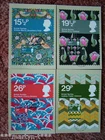 PHQ Card set FDI Front No 61 British Textiles, 1982 4 card set. Mint Condition.