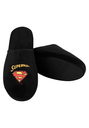 DC Comics Superman Hausschuhe für Herren - Slipper Puschen Pantoffeln Schwarz - Bild 3 von 3