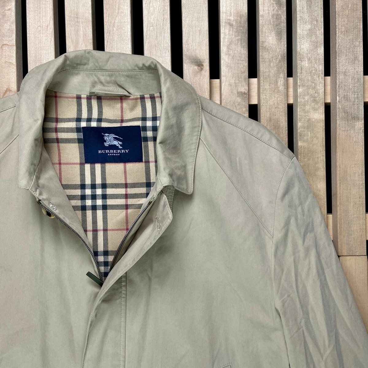 Mens Jacket Burberry London Full Zip Beige Size 56 eBay
