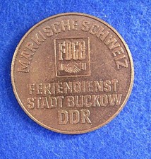 05 054 Medaille FDGB Feriendienst Märkische Schweiz Stadt Buckow